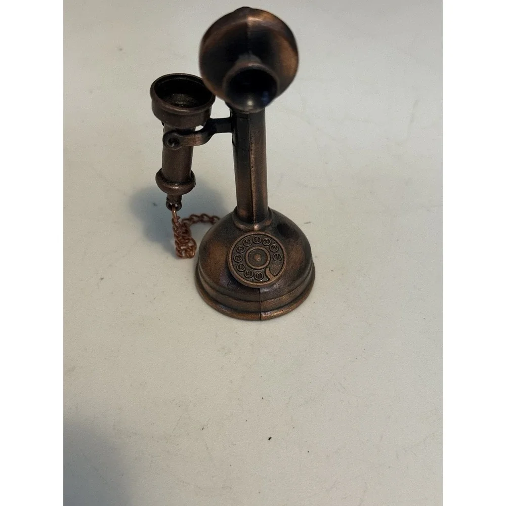 Die-Cast Miniature Metal Pencil Sharpeners Telephone Copper Antique Finish